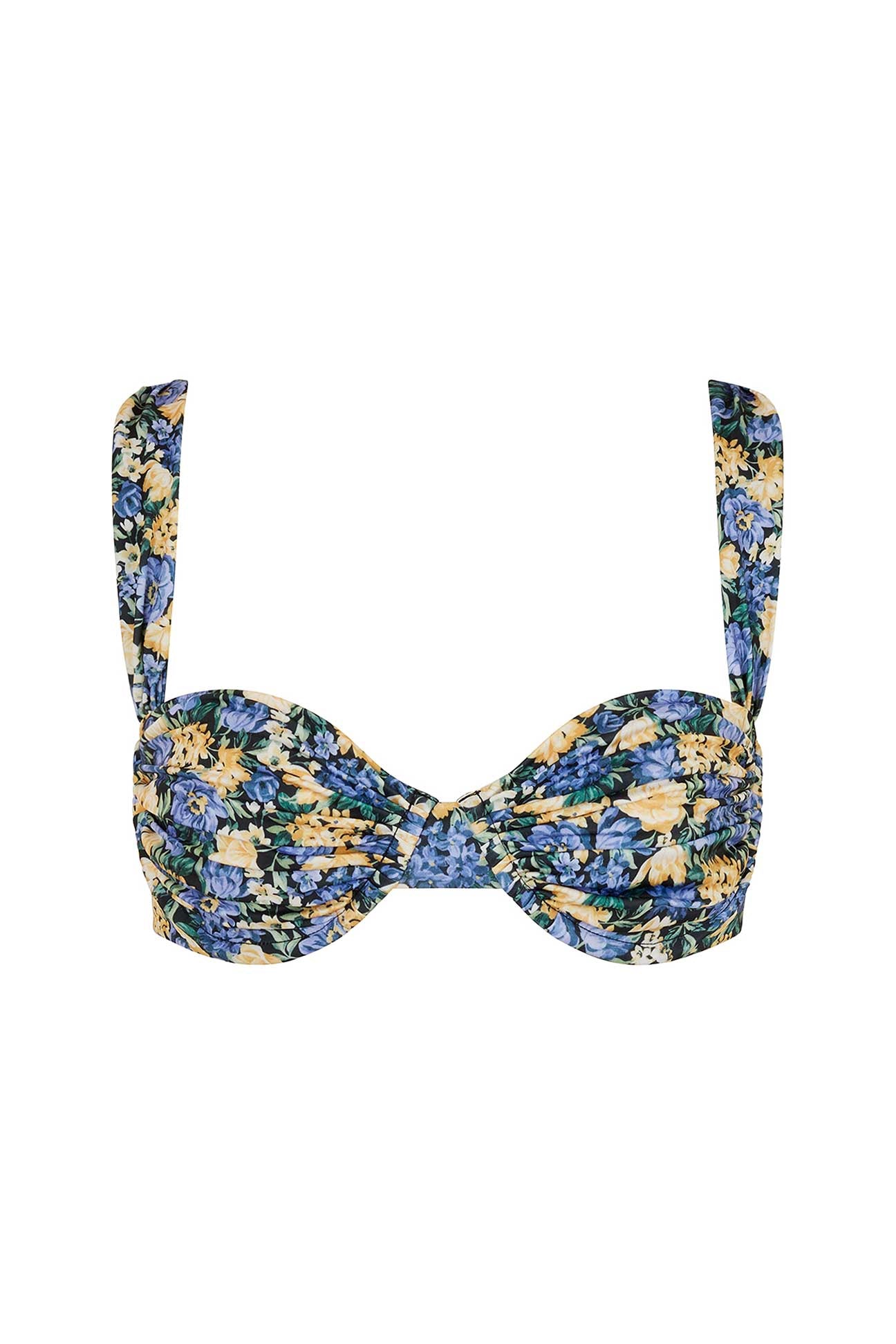 Floral bikini top on a white background