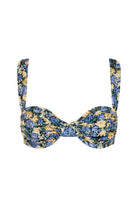 Floral bikini top on a white background