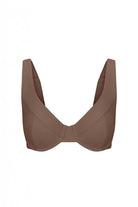 mocha bikini top on a white background