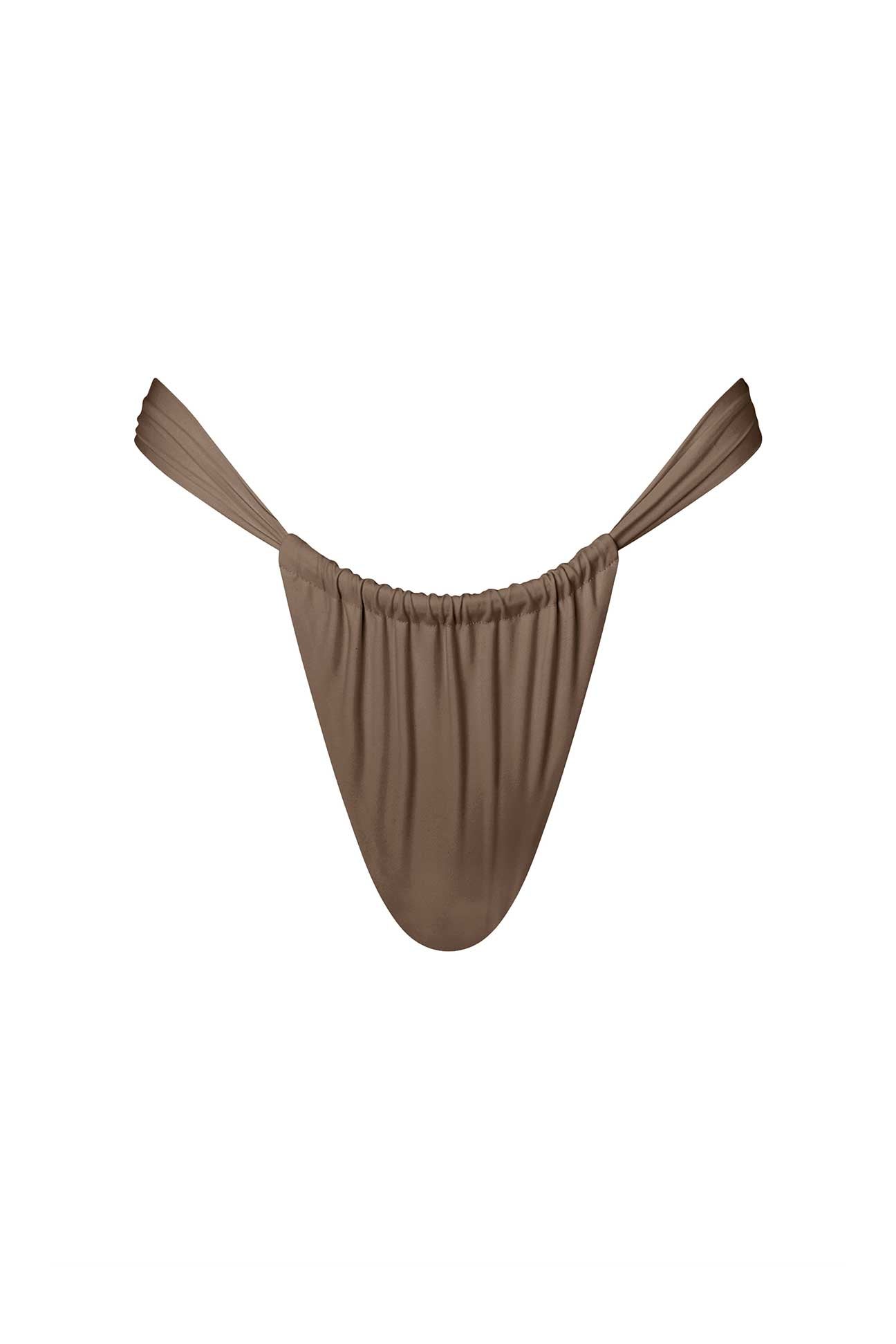 Mocha bikini bottom on a white background