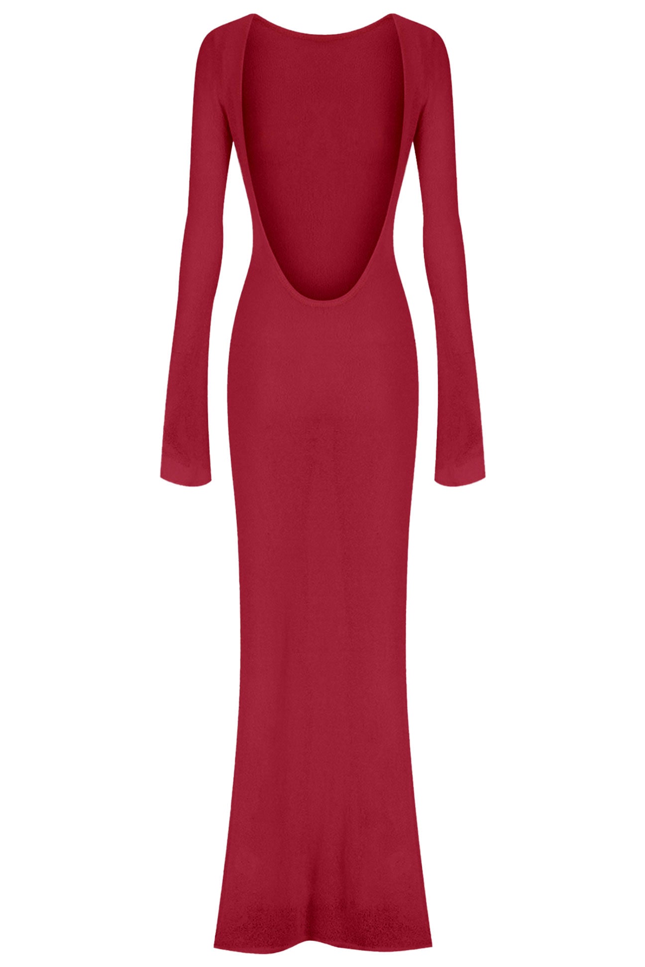 Magenta dress with long sleeves on a white background