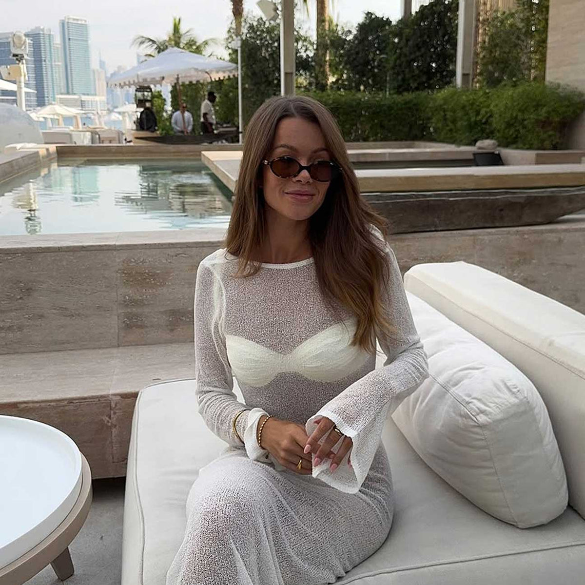 Athena Dress White — Sylk Swim