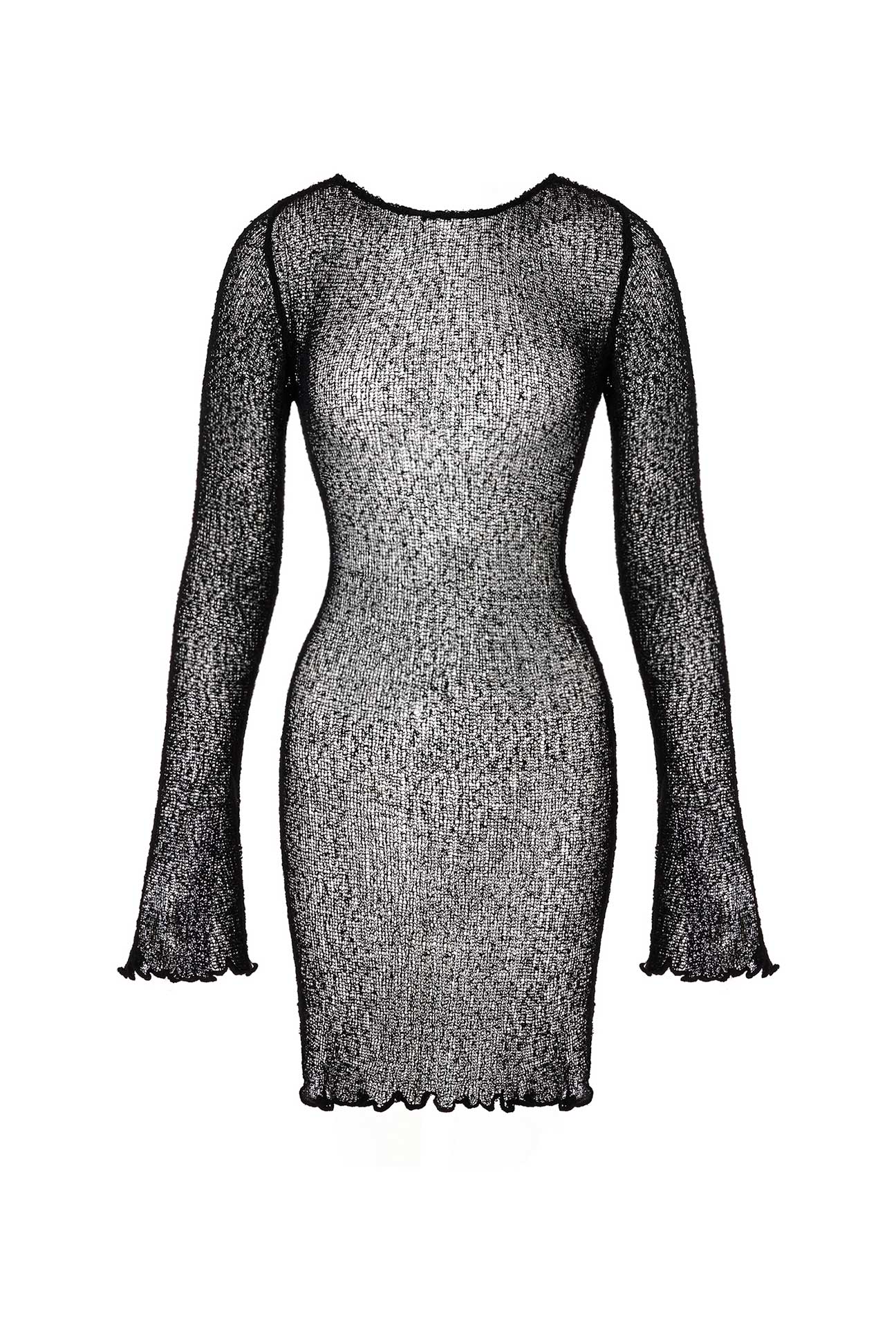 Black textured dress on a white background