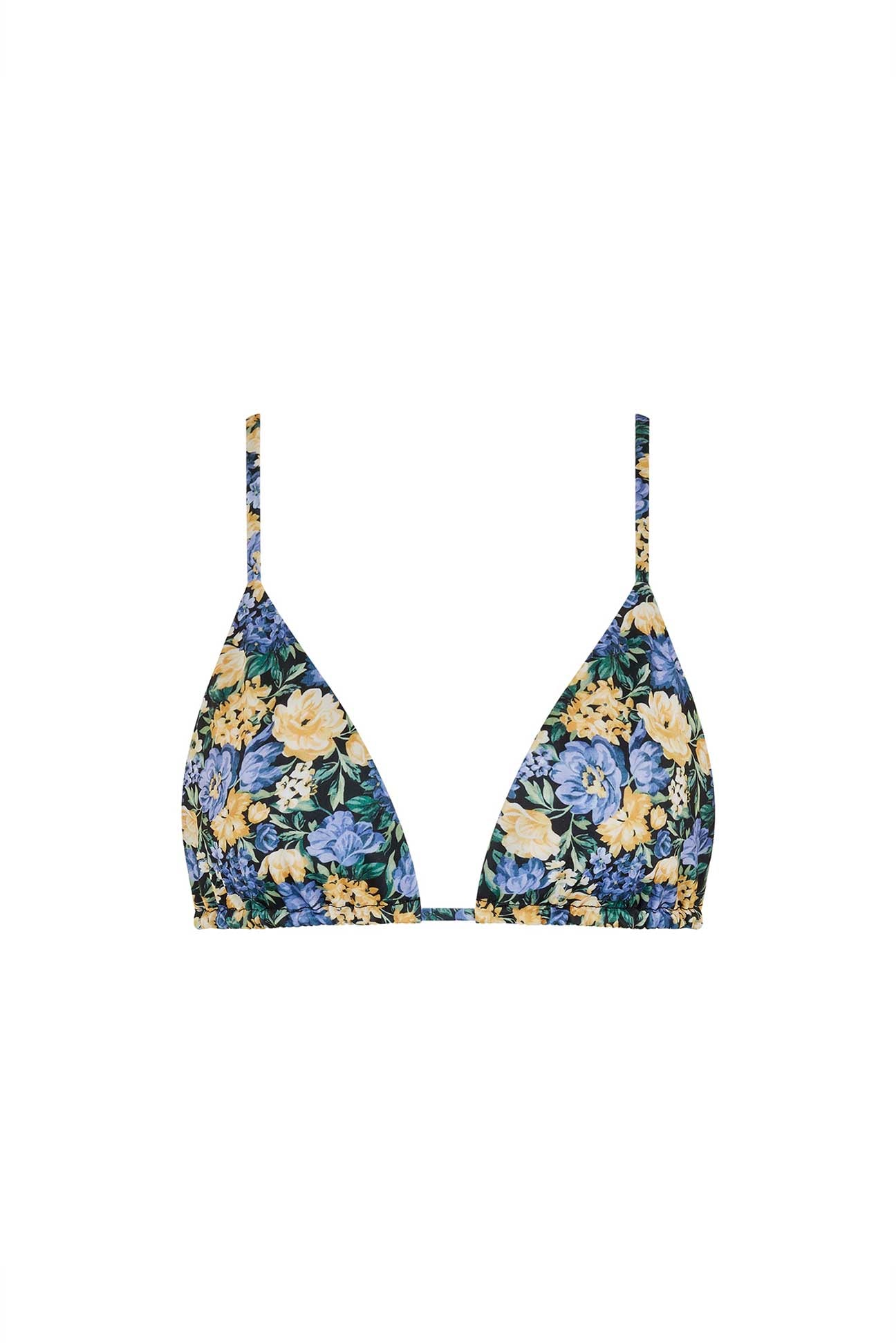 Floral bikini top on a white background