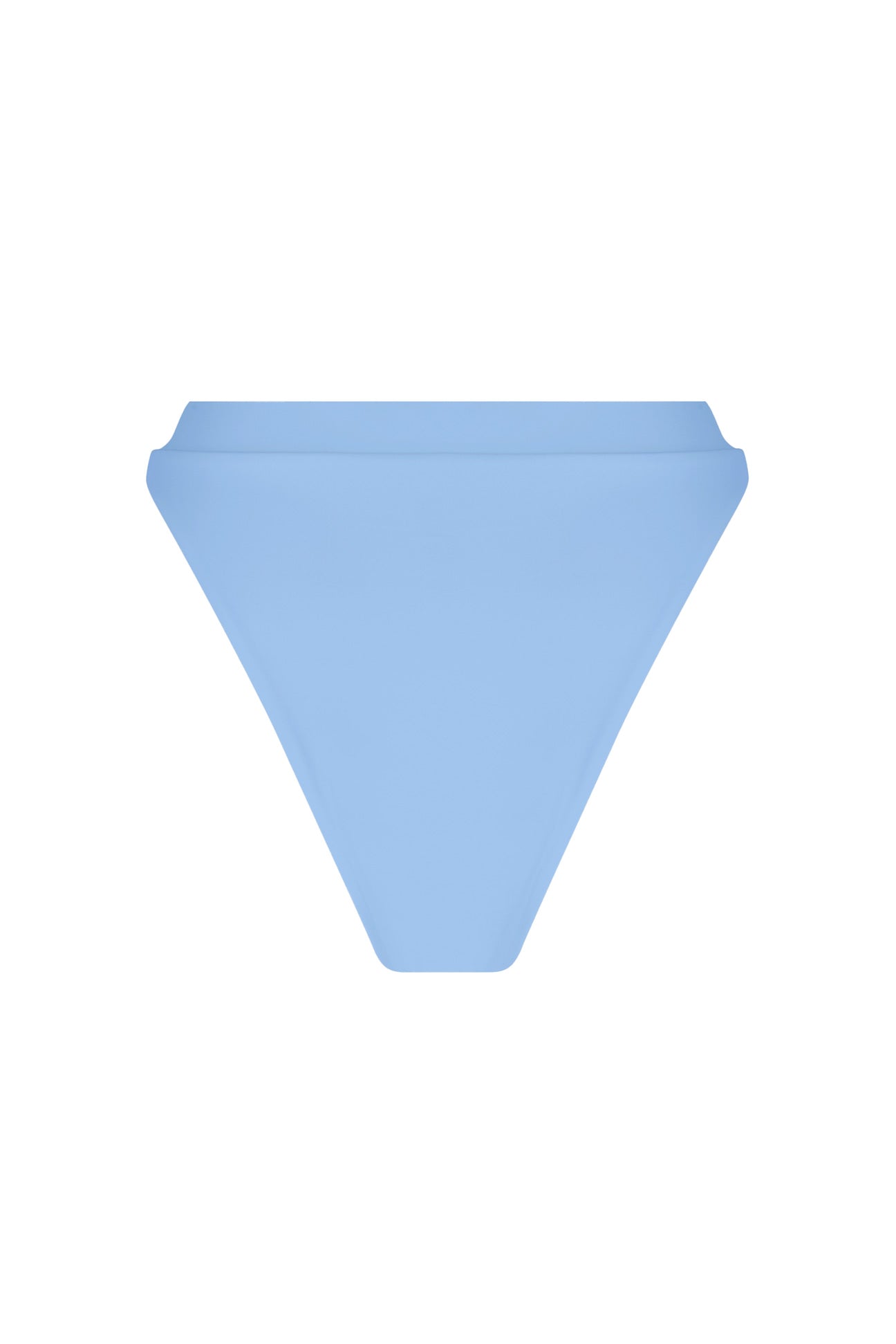 Light blue triangle-shaped object on a white background