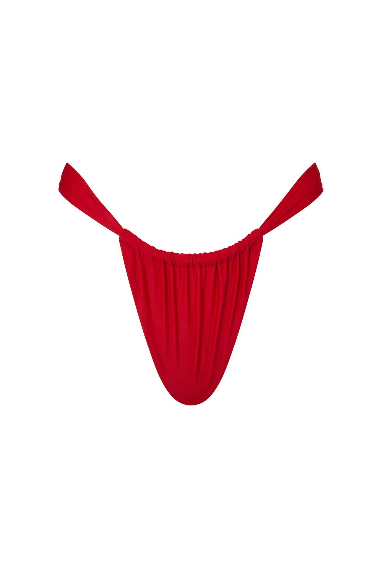 Red bikini bottom on a white background