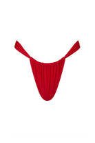 Red bikini bottom on a white background