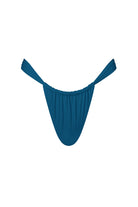 Teal bikini bottom on a white background