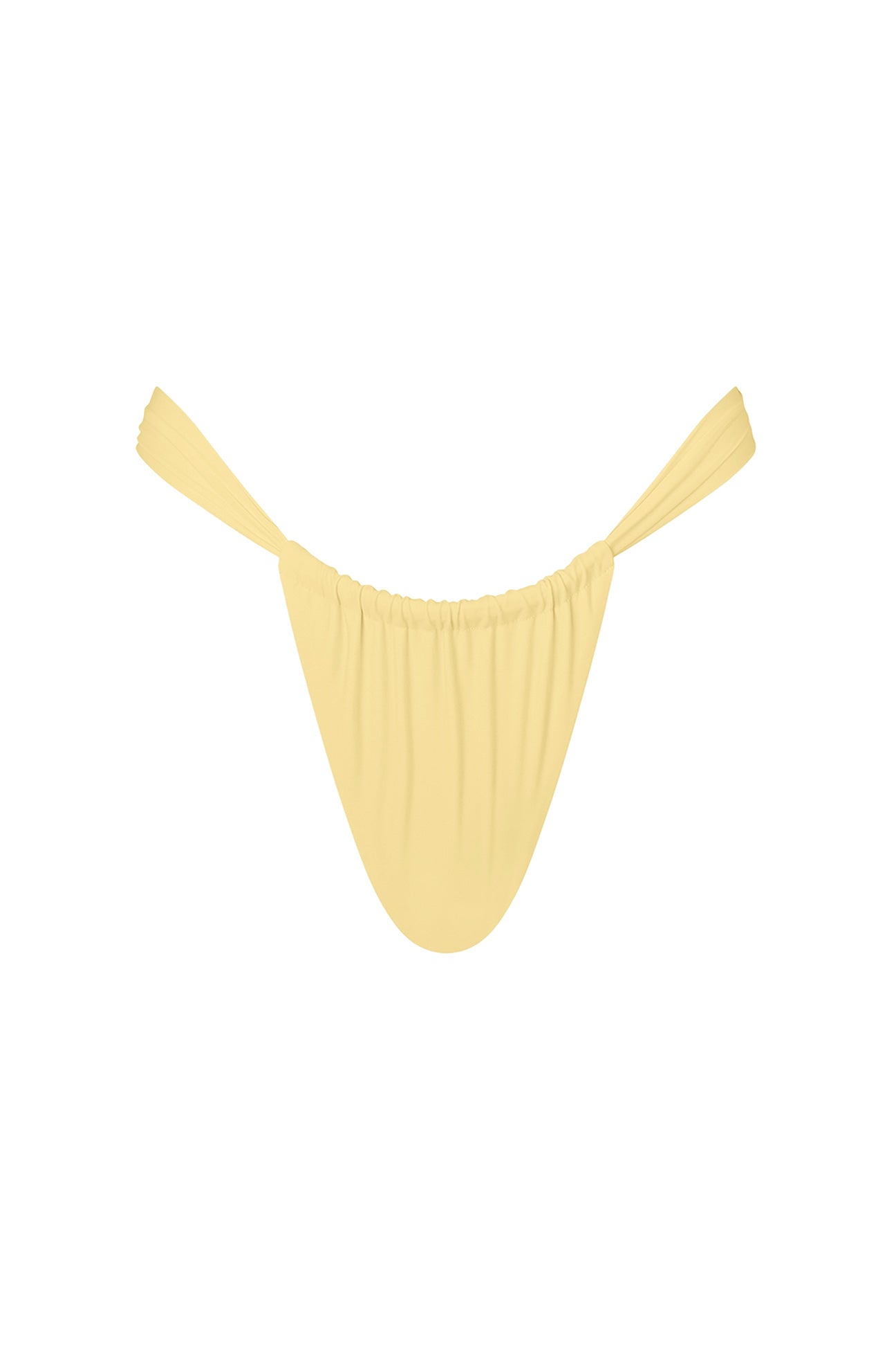 Yellow bikini bottom on a white background