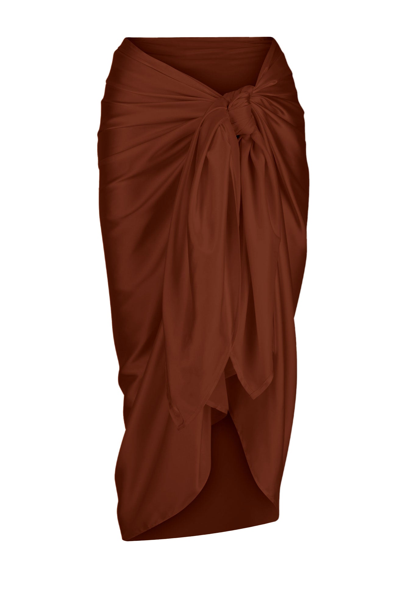 Bronze draped skirt on a white background