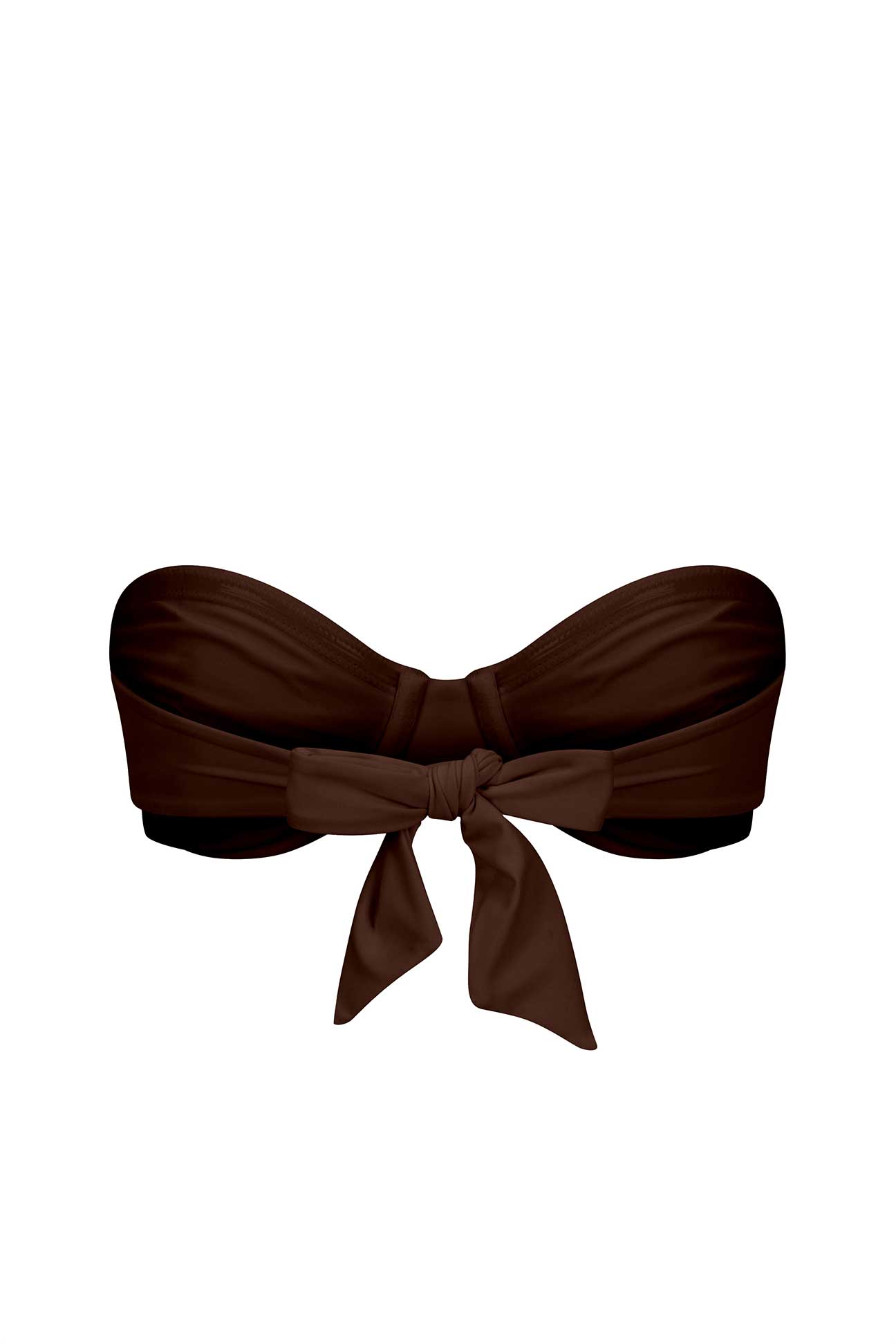 Brown bandeau top on a white background