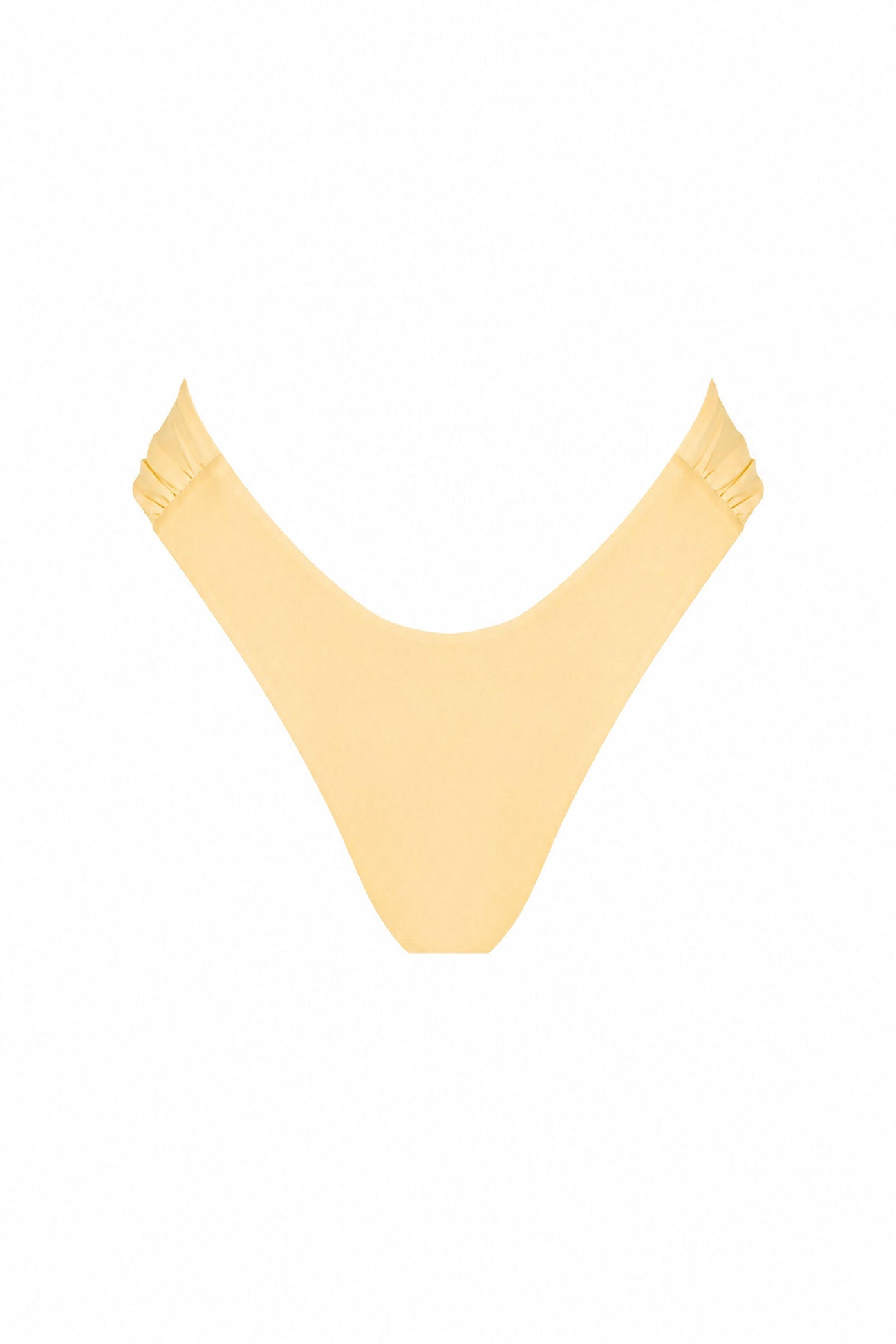 Yellow bikini top on a white background
