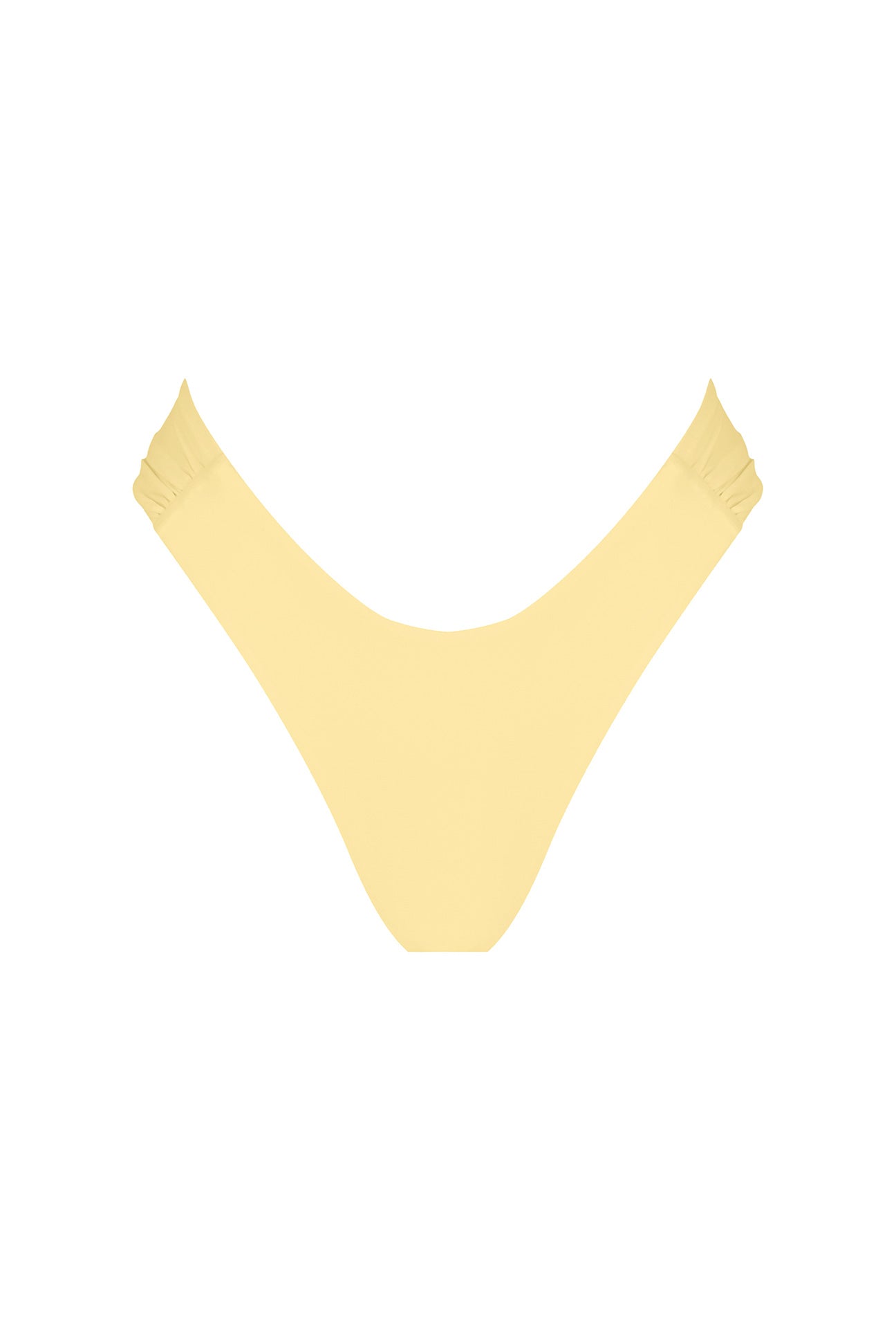 Yellow bikini bottom on a white background