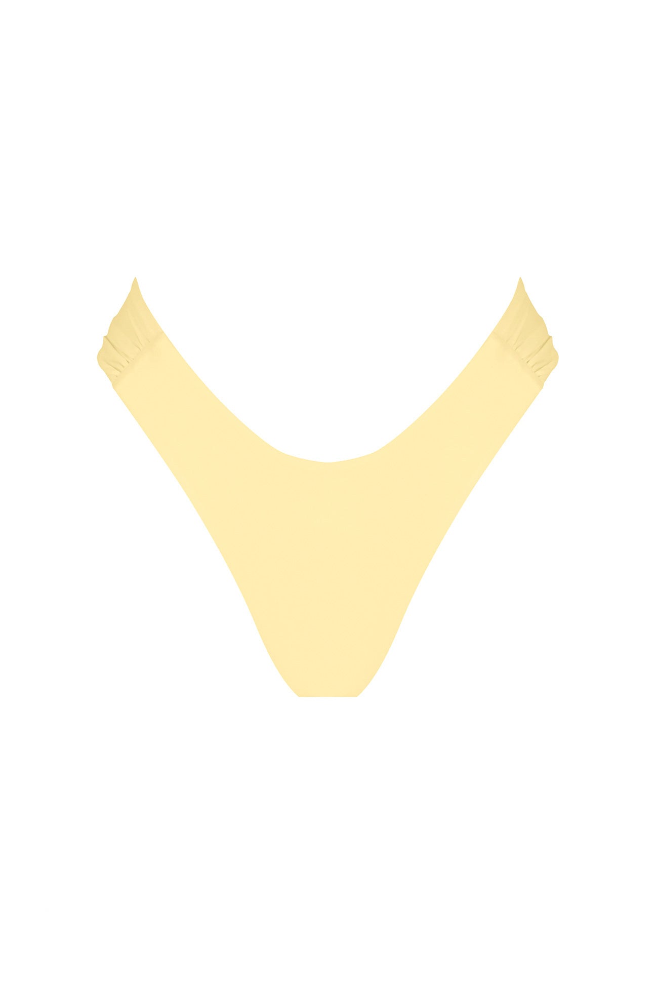 Yellow bikini top on a white background