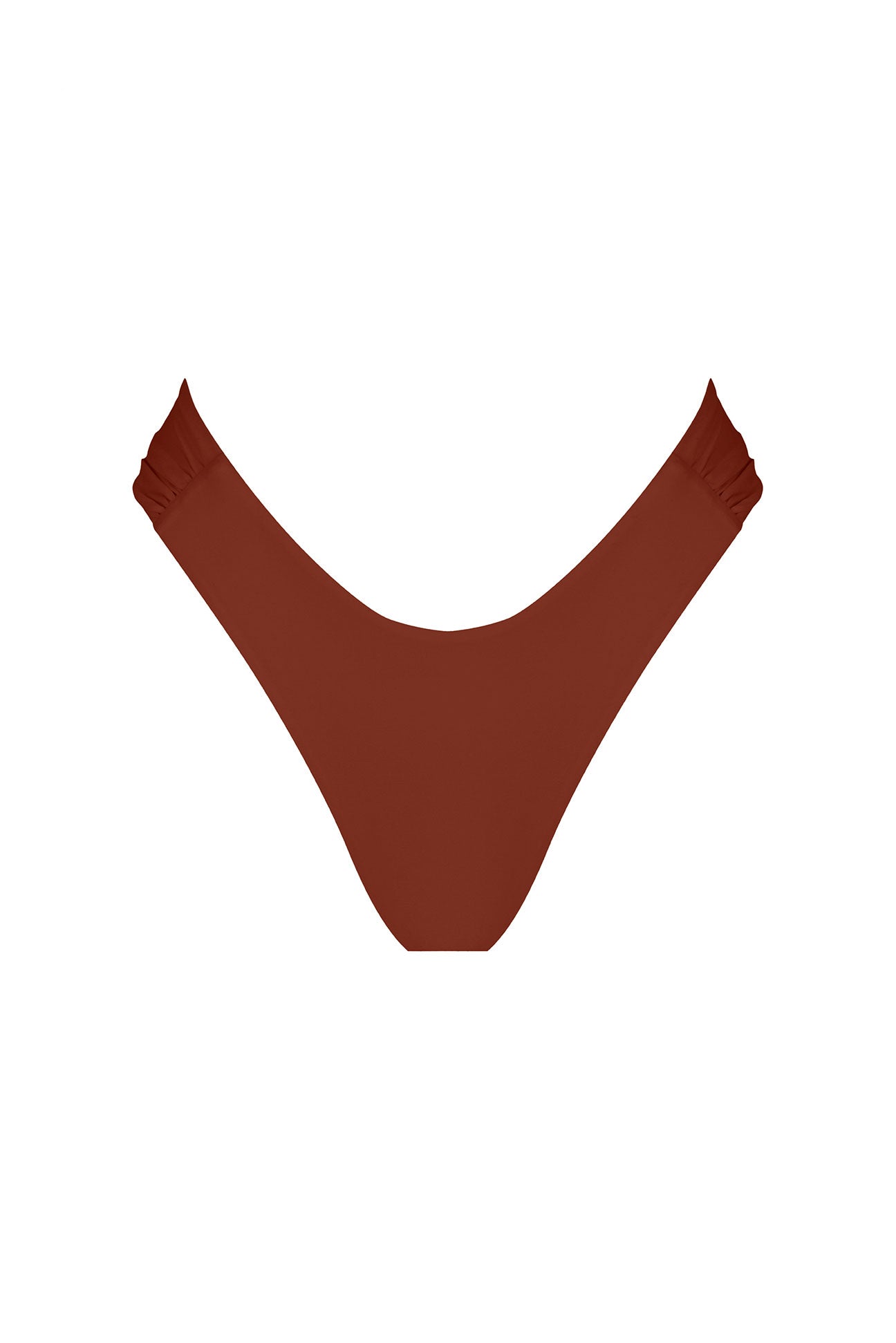Terracotta swimsuit bottom on a white background