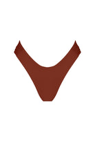 Terracotta swimsuit bottom on a white background