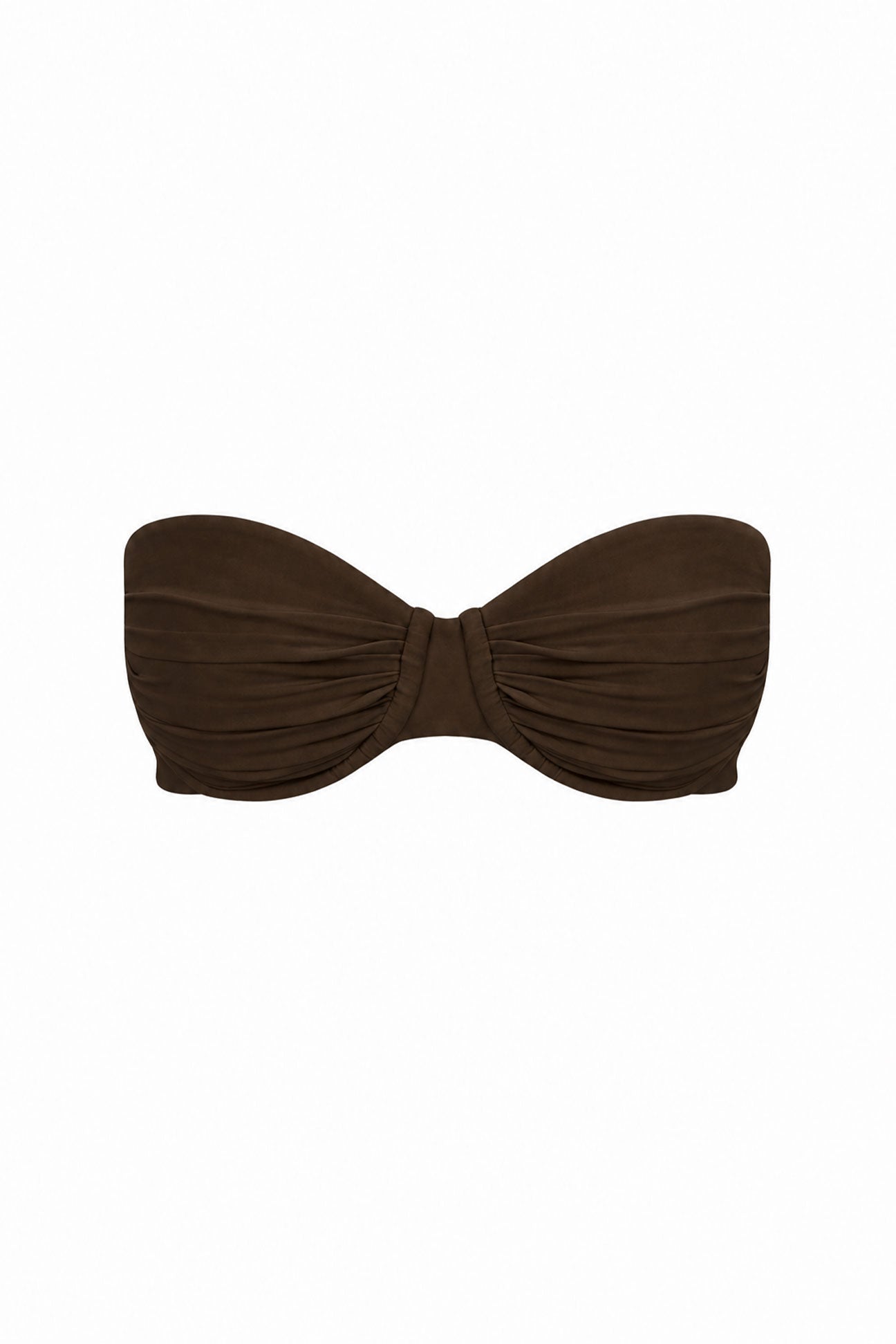 Brown bandeau top on a white background