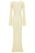 yellowl long-sleeve dress on a white background