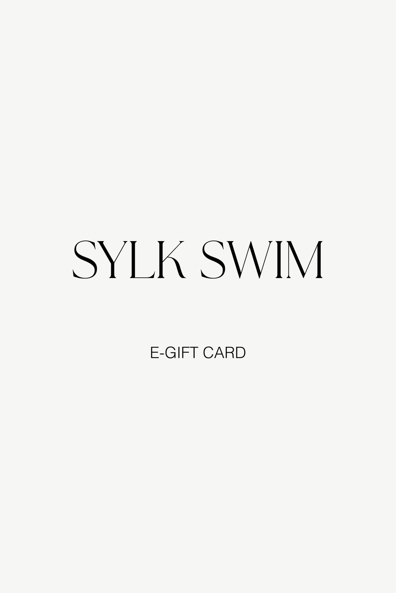 Sylk Swim e-gift card with brand name on a white background