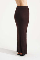 Brown ribbed skirt on a white background