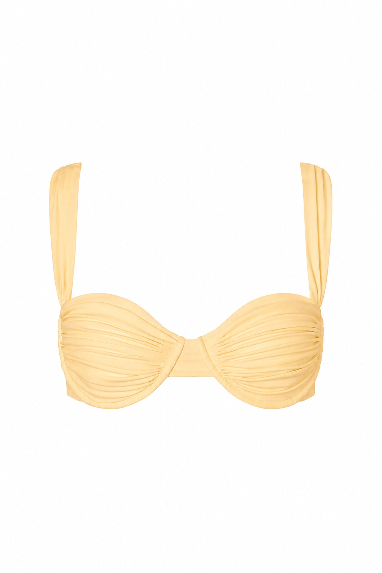 Yellow bikini on a white background