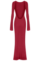 Magenta dress with long sleeves on a white background
