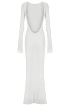 White dress with a low back on a white background