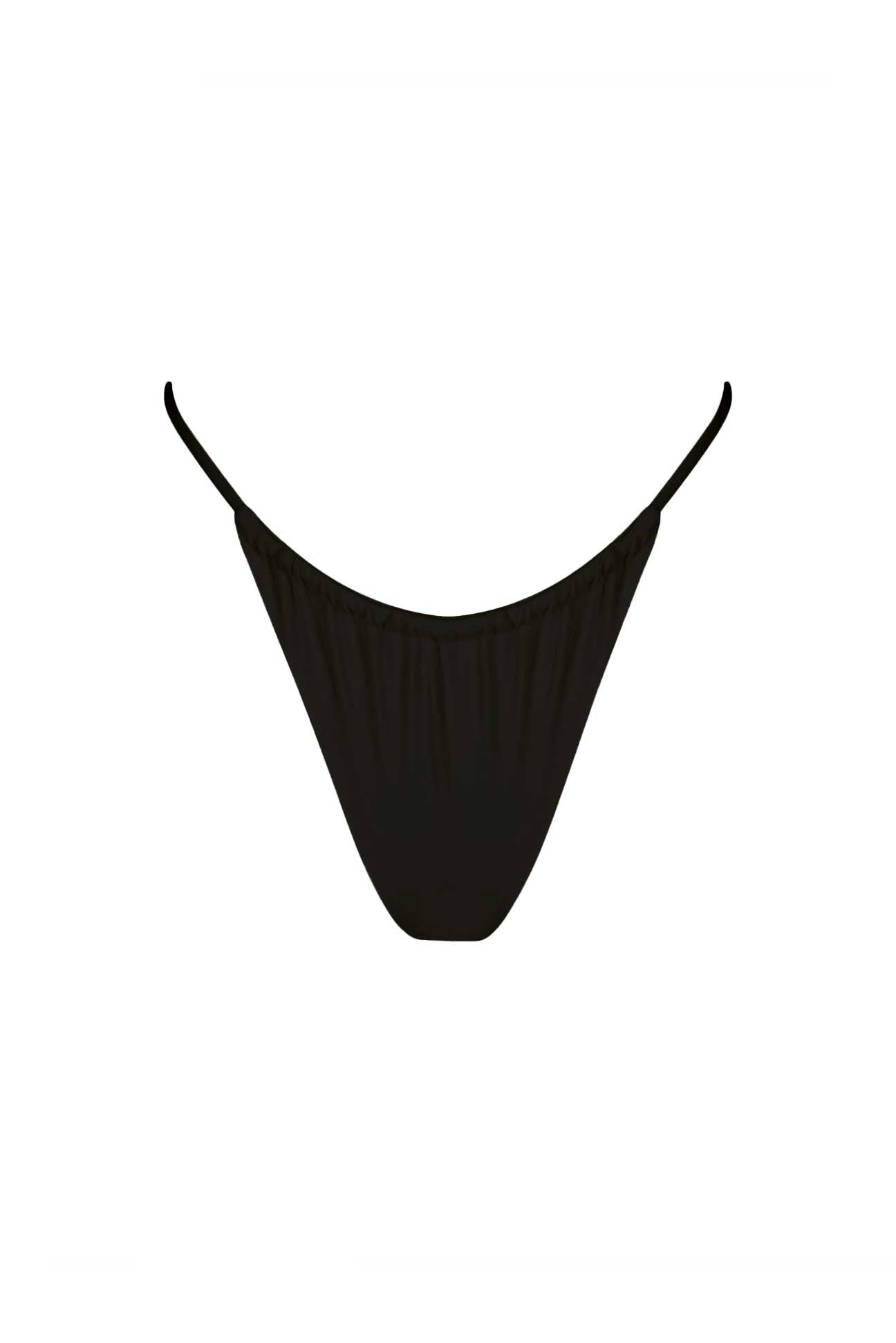 Black bikini bottom on a white background