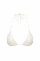 White triangle bikini top on a white background