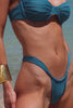 Sylk Swim teal bikini bottom in Rya style, high-cut fit”