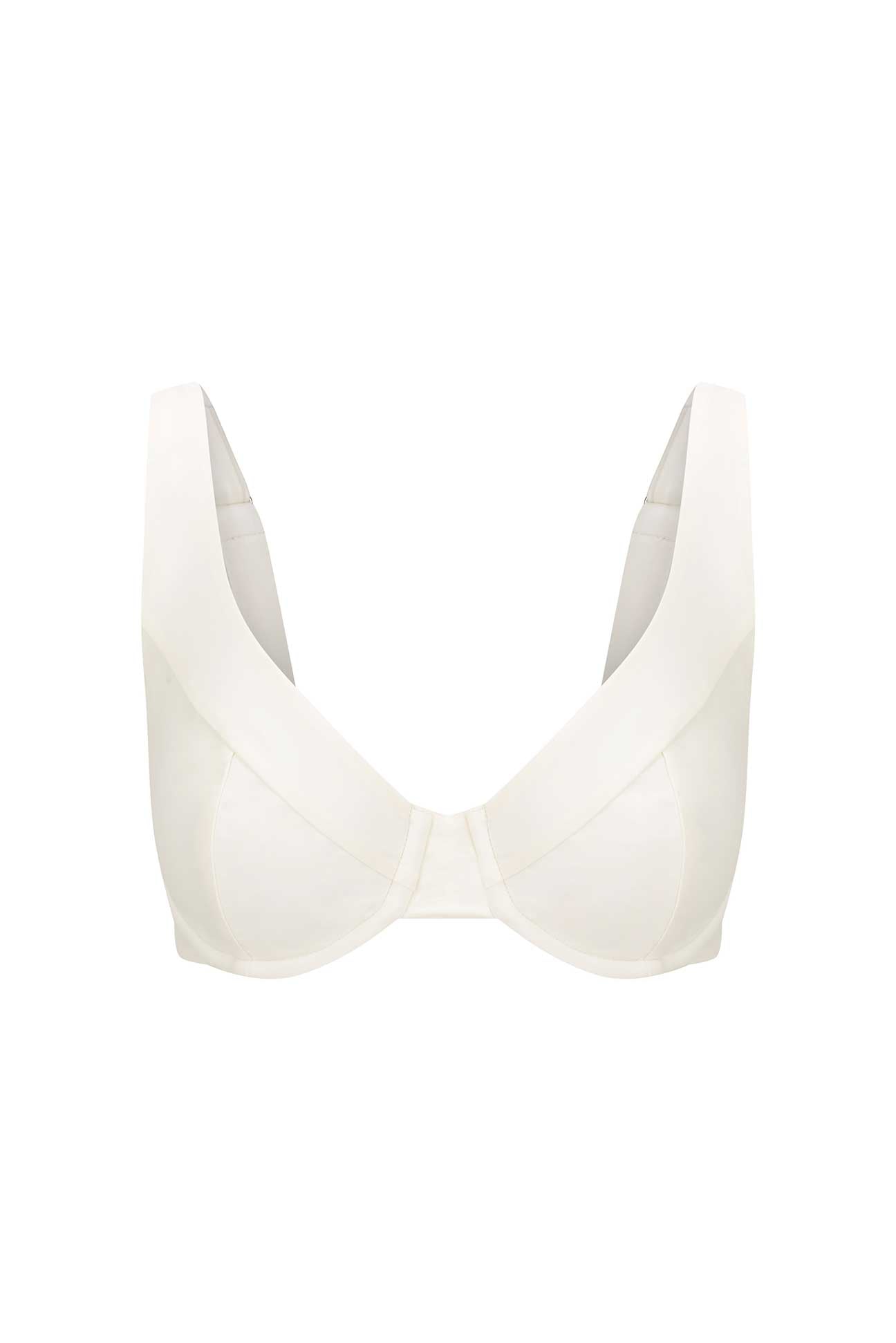 White bikini top on a white background