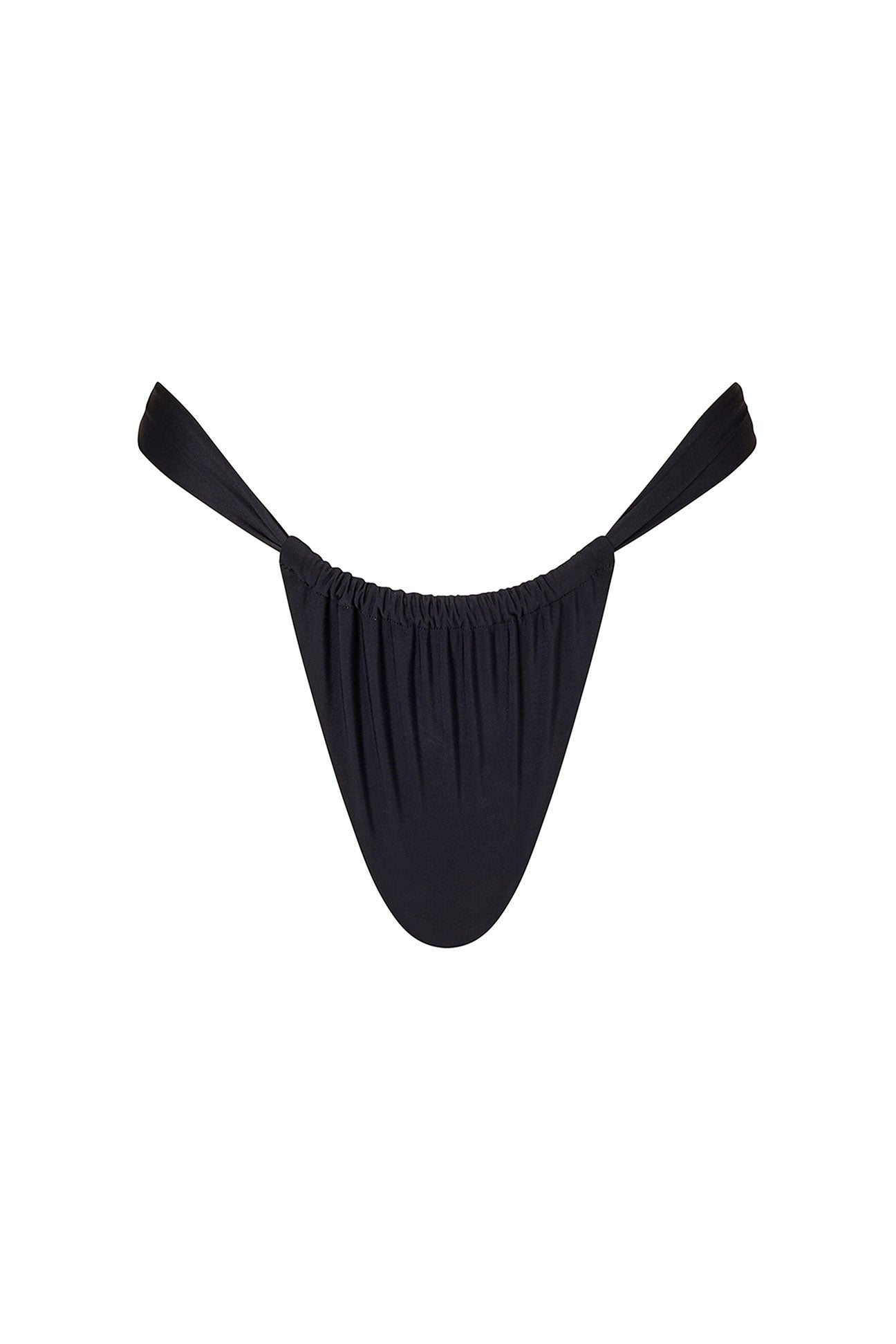 Black bikini bottom on a white background