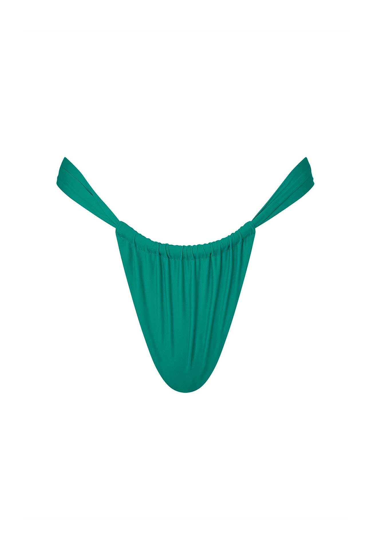 Emerald bikini bottom on a white background