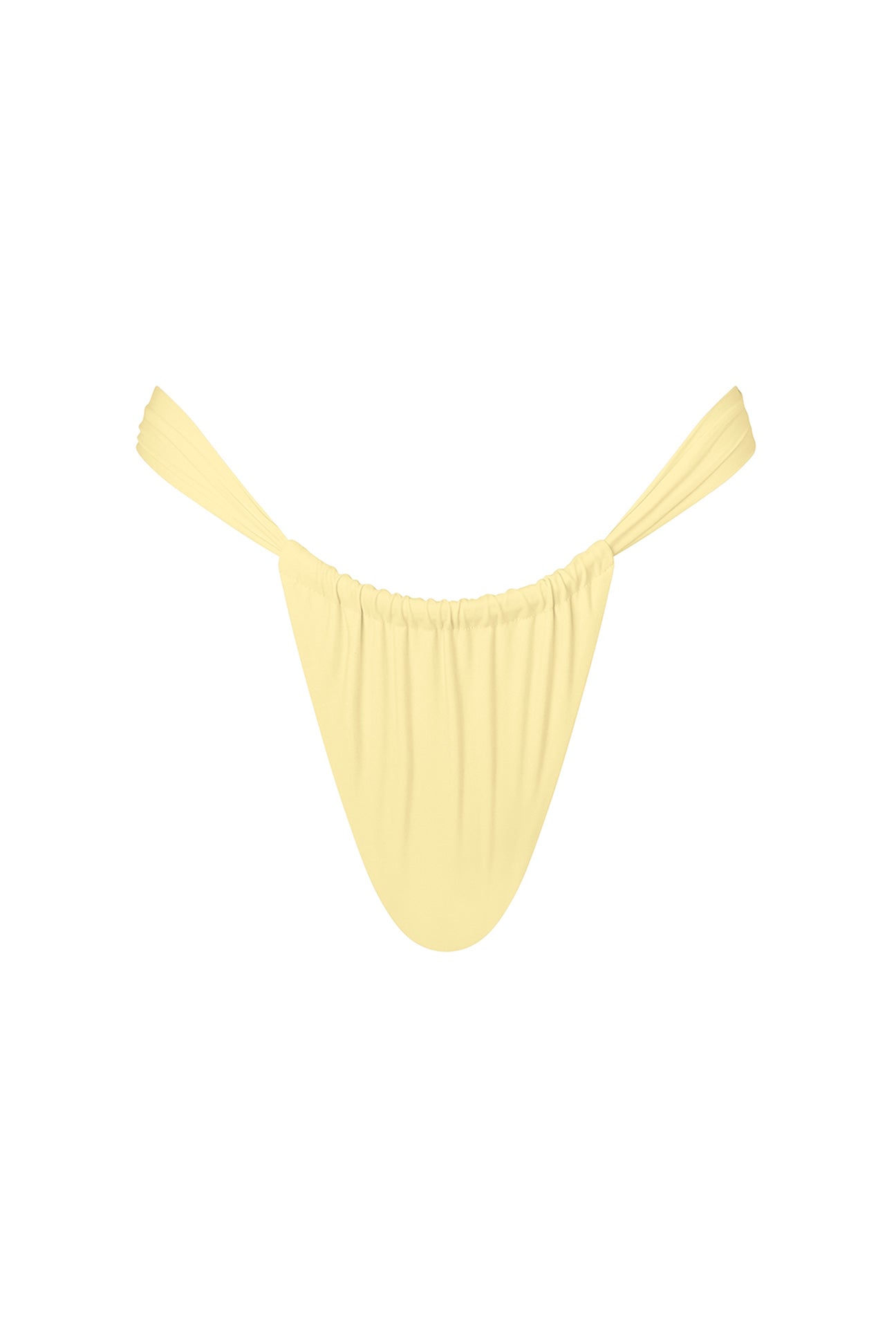 Yellow bikini bottom on a white background