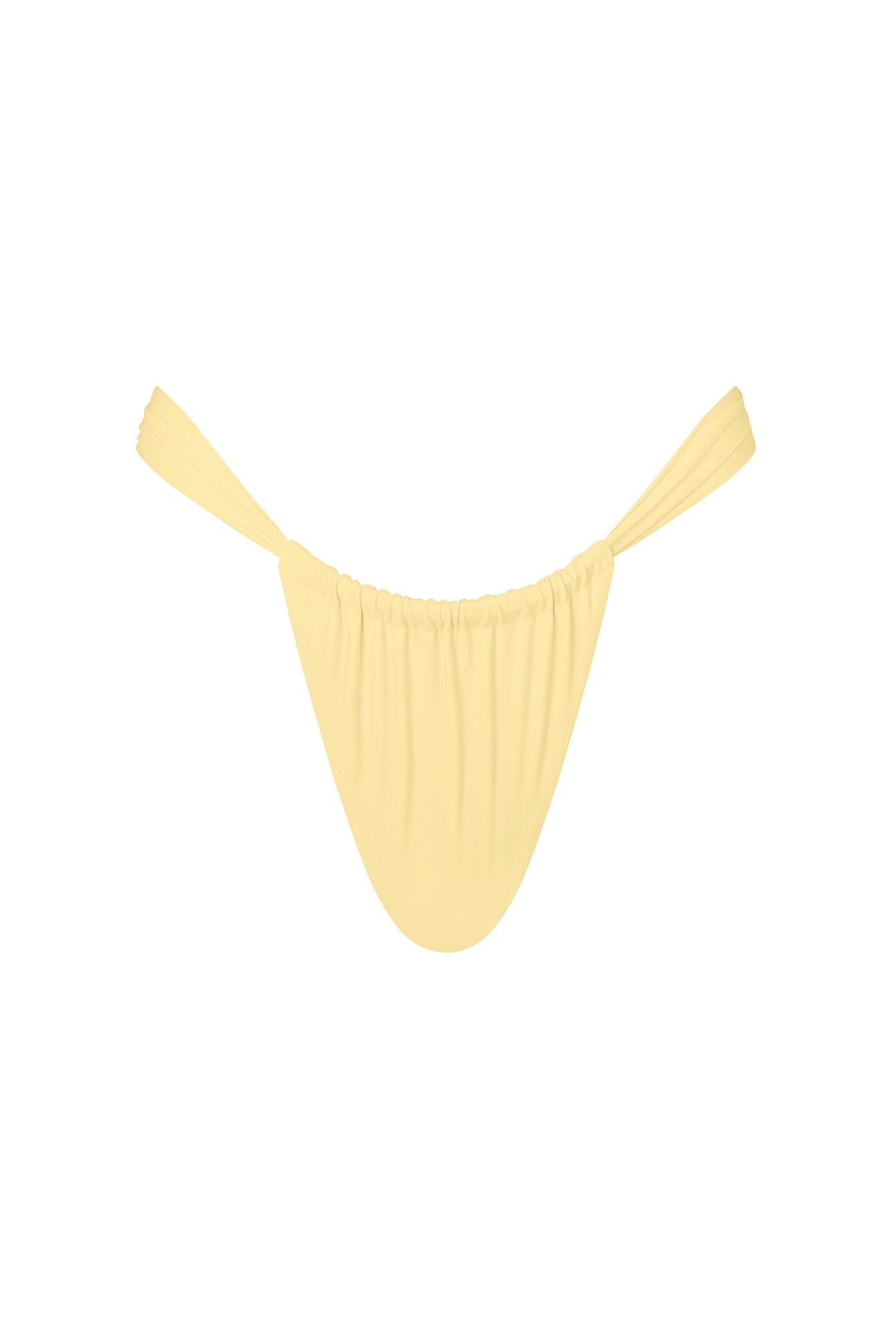 Yellow bikini bottom on a white background