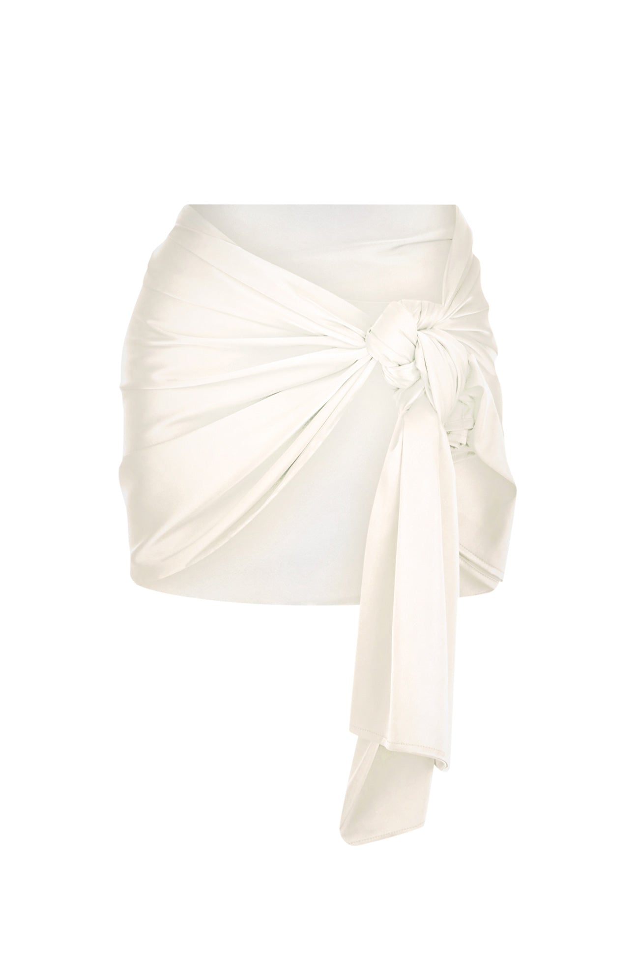 White wrap skirt on a white background