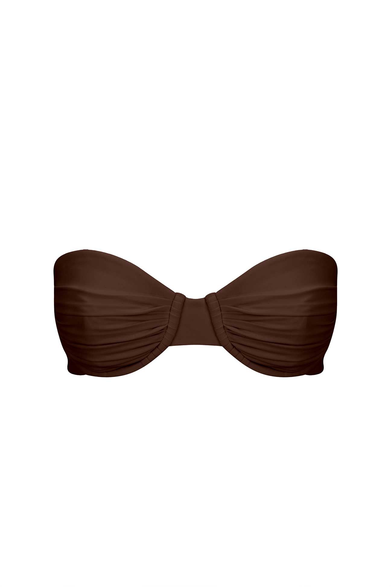 Brown bandeau top on a white background