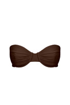 Brown bandeau top on a white background