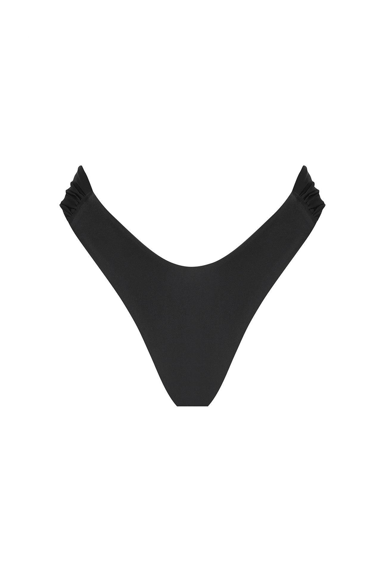 Black bikini bottom on a white background
