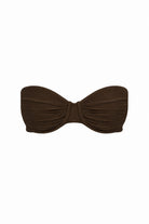Brown bandeau top on a white background